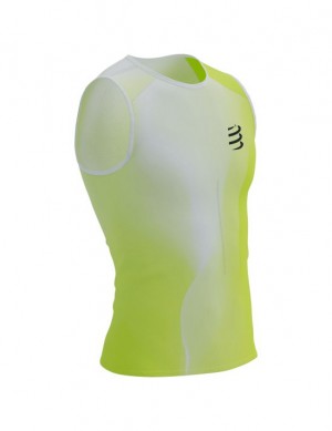 Férfi Compressport Performance Tank M Futóingek Sárga | IUZWRXG-16