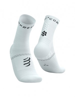 Férfi Compressport Pro Marathon Socks V2.0 Futózokni Fehér Fekete | KDSHJFE-39