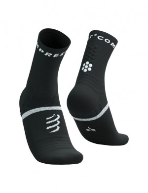 Férfi Compressport Pro Marathon Socks V2.0 Futózokni Fekete Fehér | CEPYJKD-43