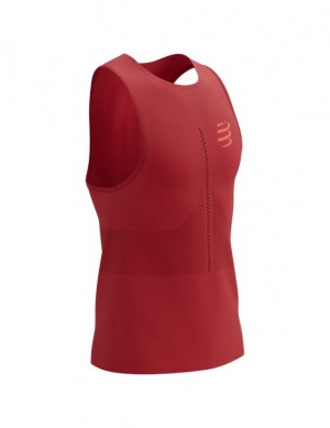 Férfi Compressport Pro Versenyautó Singlet M Póló Piros | DKYTPVF-53