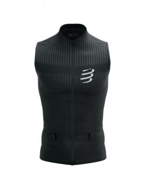 Férfi Compressport Trail Postural Tank Top M Póló Fekete | JTDWCXV-34