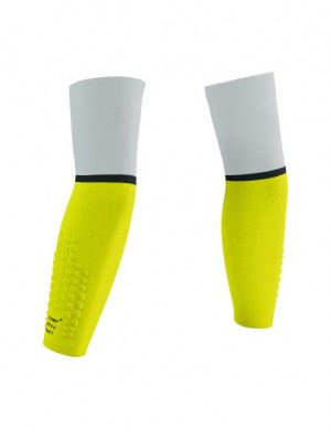 Női Compressport ArmForce Ultralight Compression Sleeves Fehér Sárga | BEOIUDX-79