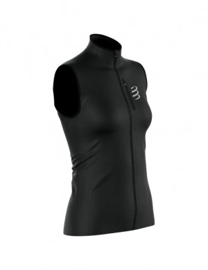 Női Compressport Hurricane Windproof Vest W Kabát Fekete | YQPBLAZ-35