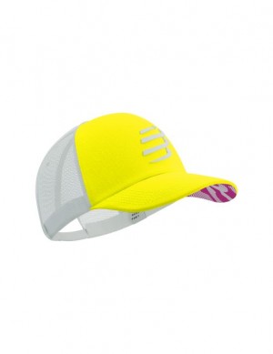 Unisex Compressport Trucker Cap Kiegészítők Sárga Fehér | TQPSIWO-34