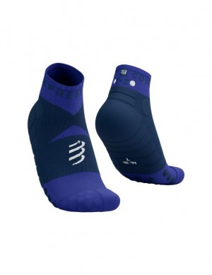 Unisex Compressport Ultra Trail Low Socks Zokni Kék | ASLJQIK-32