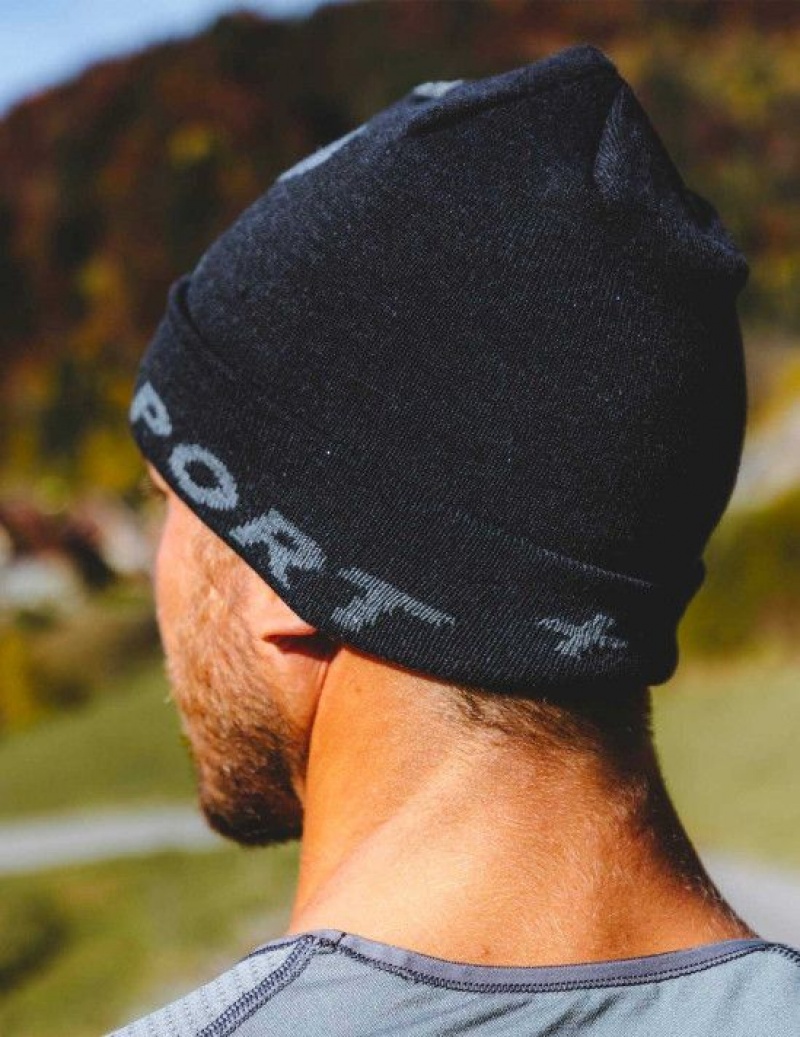 Férfi Compressport Alkalmi Beanie Fejpánt Fekete | UBXGOTW-39