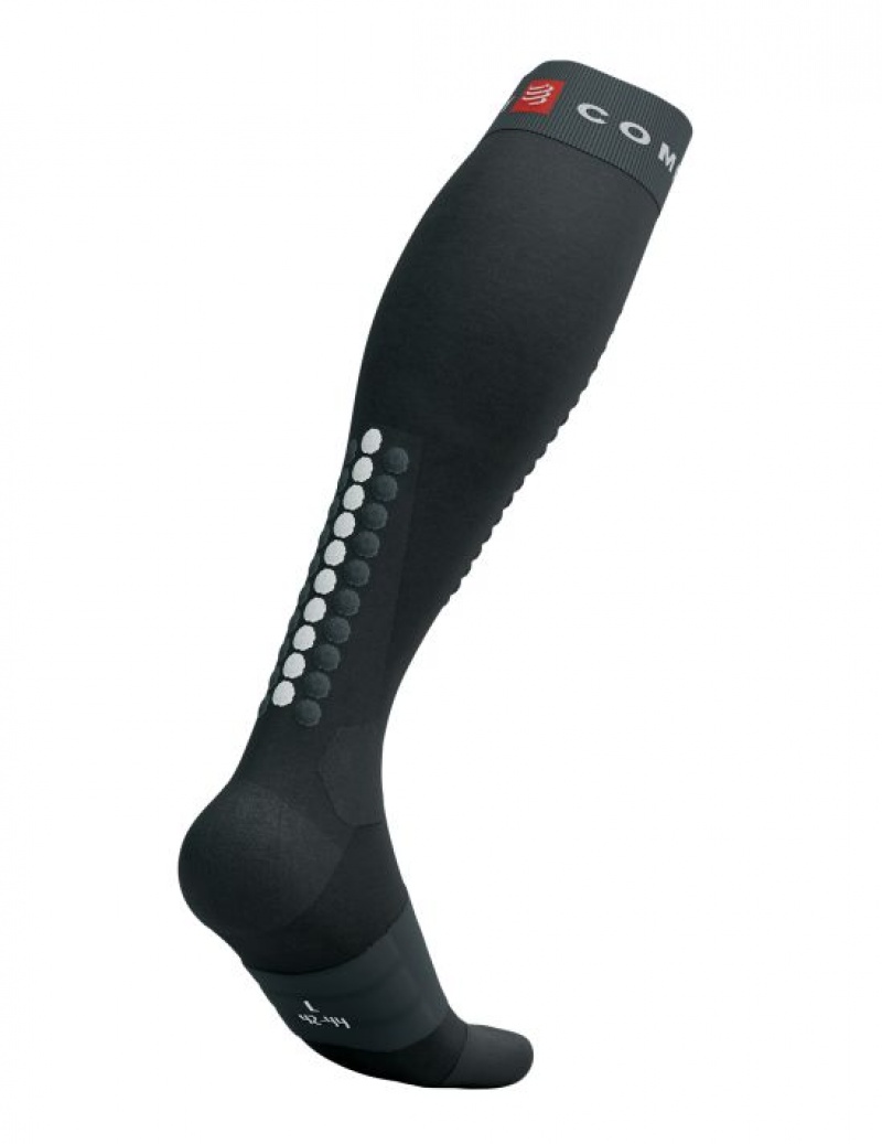 Férfi Compressport Alpine Ski Full Socks High Socks Fekete Szürke | NKBOELS-36