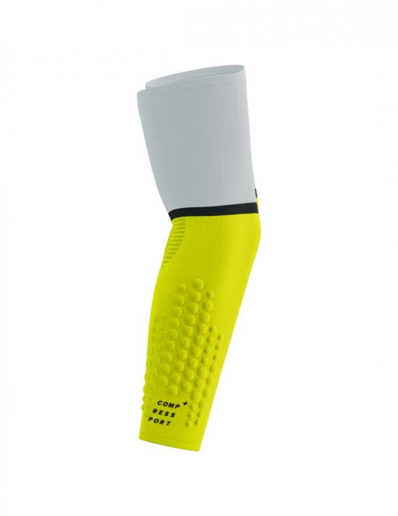 Férfi Compressport ArmForce Ultralight Compression Sleeves Fehér Sárga | IRTPNFH-47