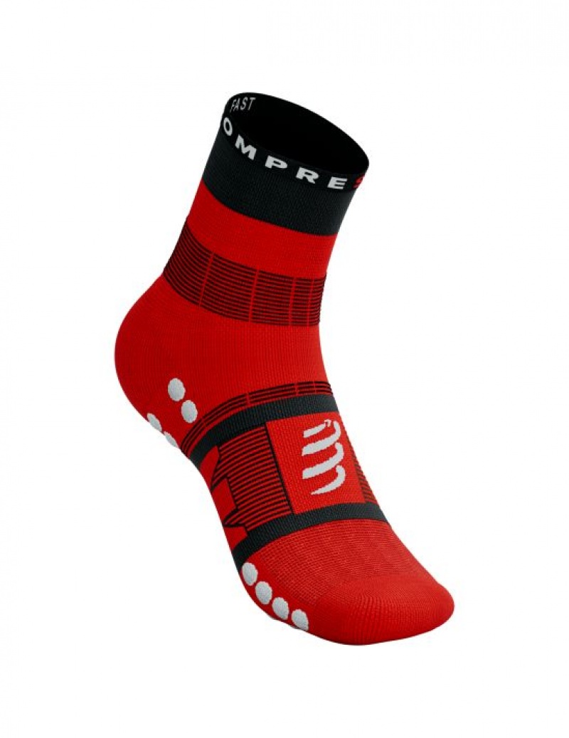 Férfi Compressport Fast Túrázáshoz Socks Hiking Socks Fekete Piros Fehér | DSKQHPM-90