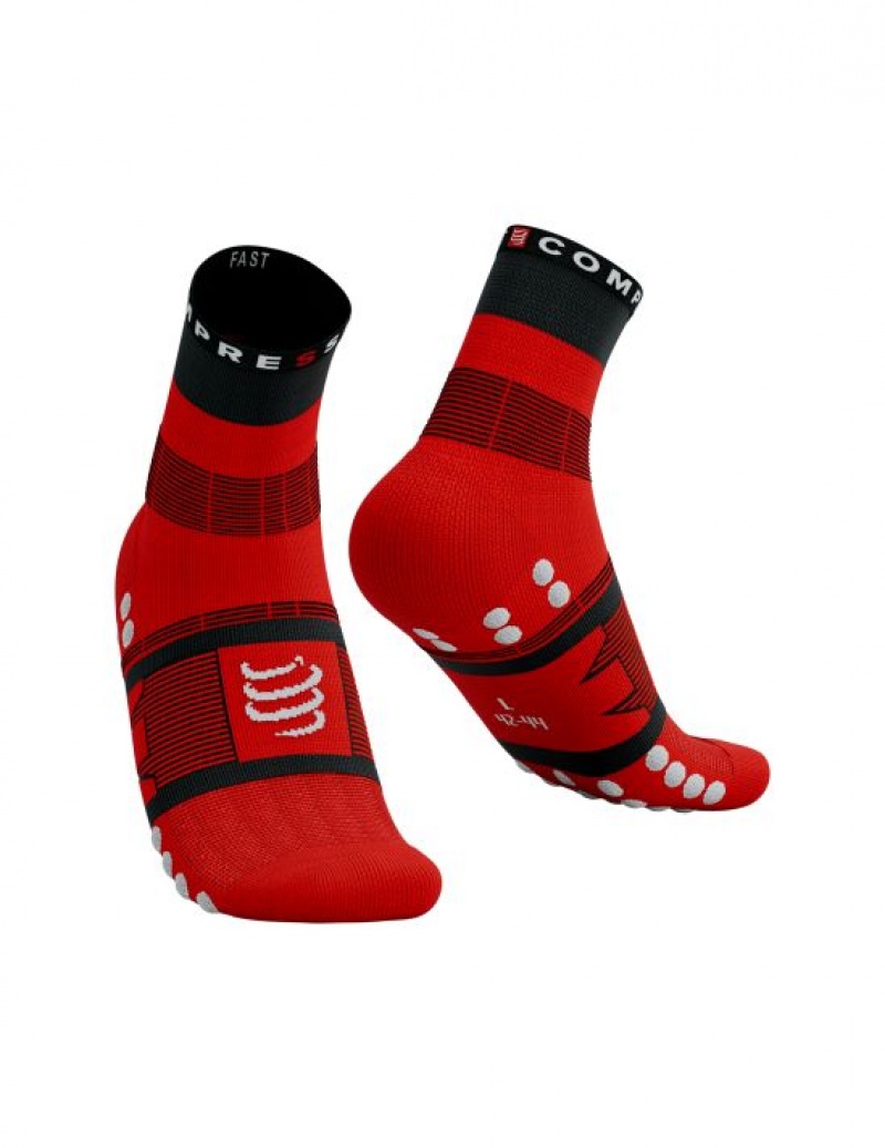 Férfi Compressport Fast Túrázáshoz Socks Hiking Socks Fekete Piros Fehér | DSKQHPM-90