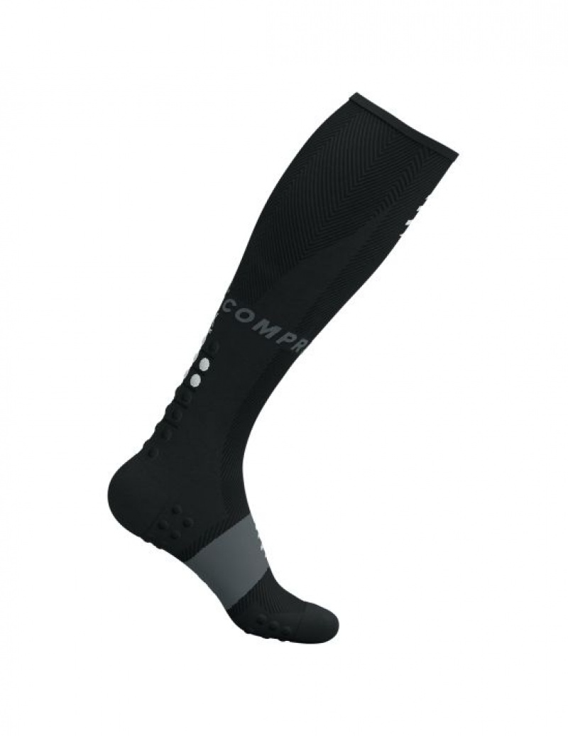 Férfi Compressport Full Socks Oxygen High Socks Fekete | LFYOJIB-64