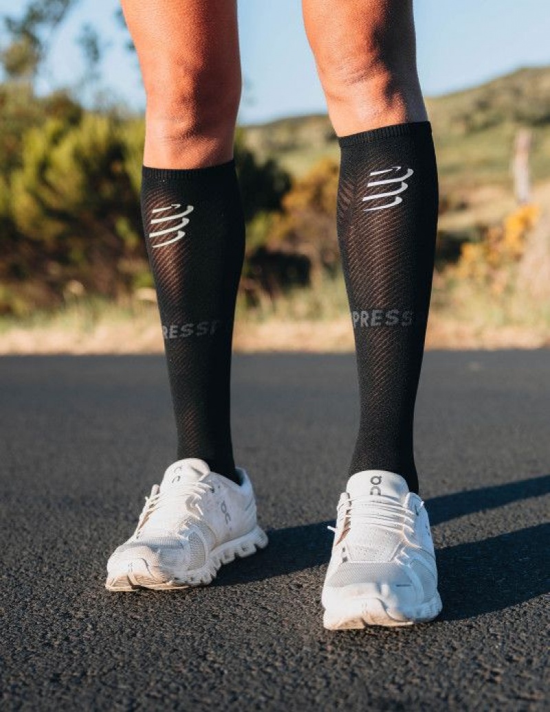 Férfi Compressport Full Socks Oxygen High Socks Fekete | LFYOJIB-64