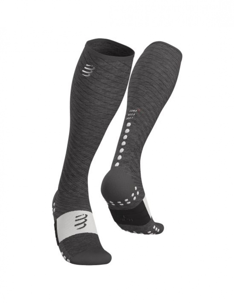 Férfi Compressport Full Socks Recovery Grey Melange High Socks Szürke | PTNGHRJ-54