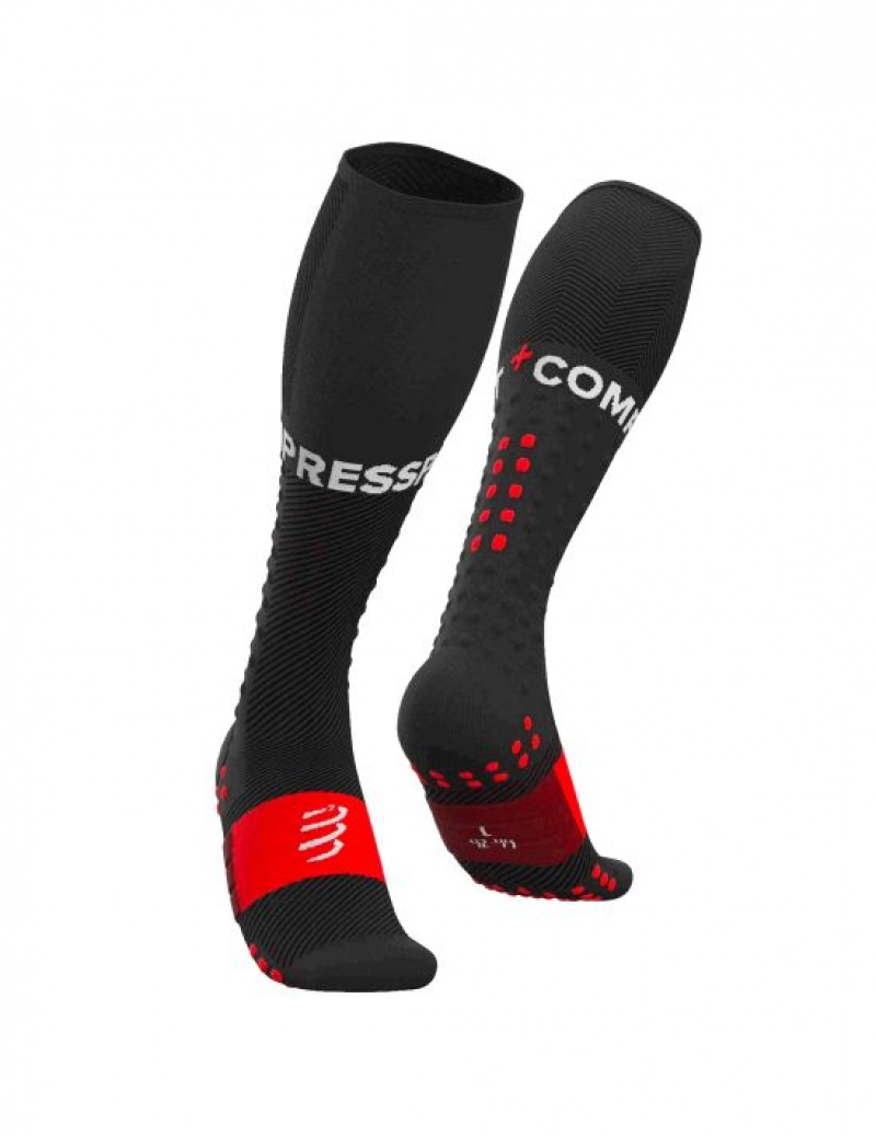 Férfi Compressport Full Socks Run Futózokni Fekete | VGLJHWD-85