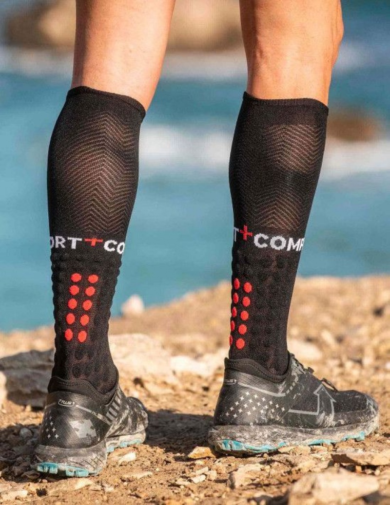 Férfi Compressport Full Socks Run High Socks Fekete | ZUANGQX-82