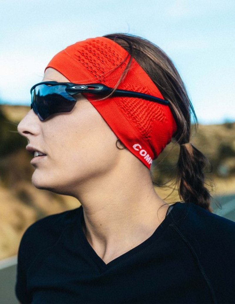 Férfi Compressport Headband On/Off Fejpánt Piros | ZHKISOV-12