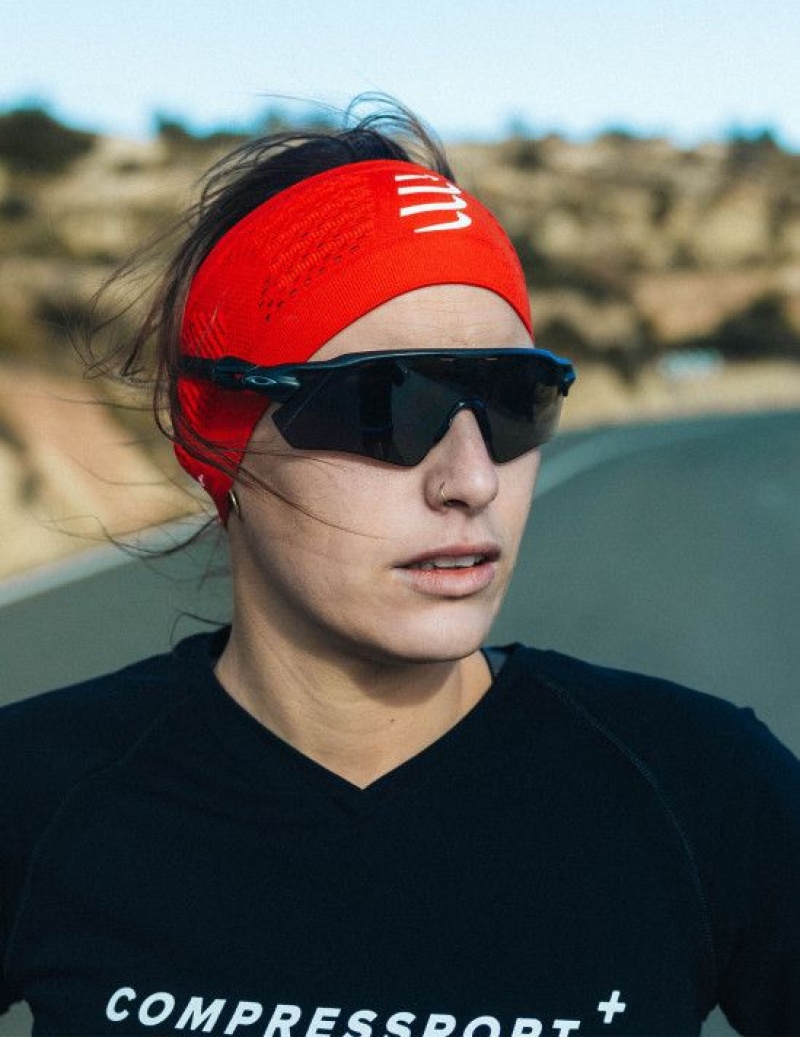 Férfi Compressport Headband On/Off Fejpánt Piros | ZHKISOV-12