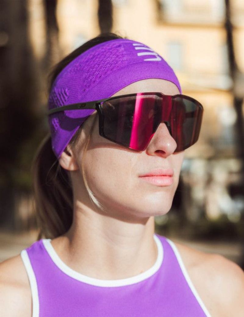 Férfi Compressport Headband On/Off Fejpánt Lila | YCNTSJM-31