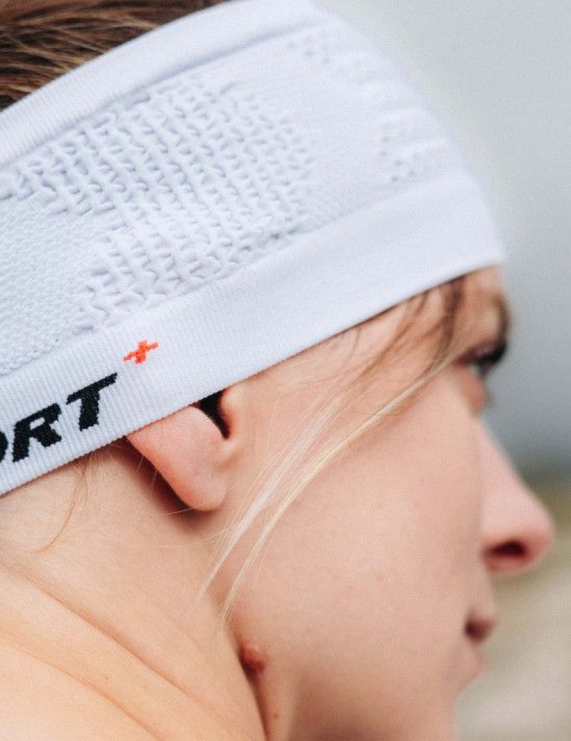 Férfi Compressport Headband On/Off Fejpánt Fehér | CGKXELA-37