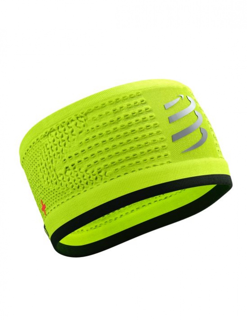 Férfi Compressport Headband On/Off Flash Fejpánt Sárga Fekete | NKPJOFA-67