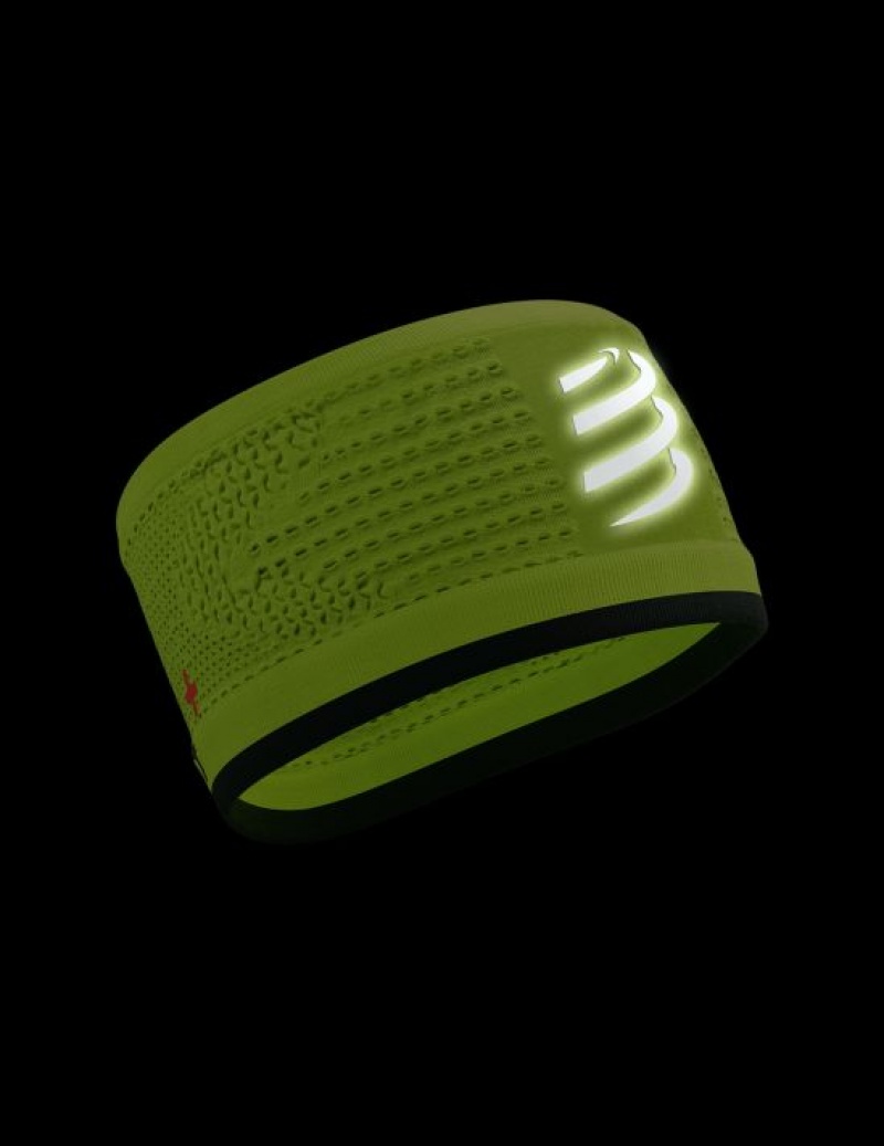 Férfi Compressport Headband On/Off Flash Kiegészítők Sárga Fekete | VPWZJIA-51