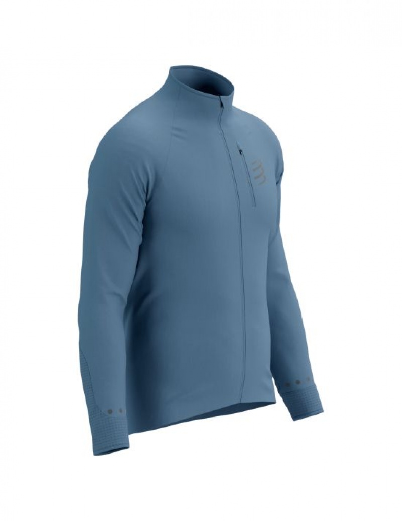 Férfi Compressport Hurricane Windproof Jacket M Futóingek Kék | RYOAEJF-67