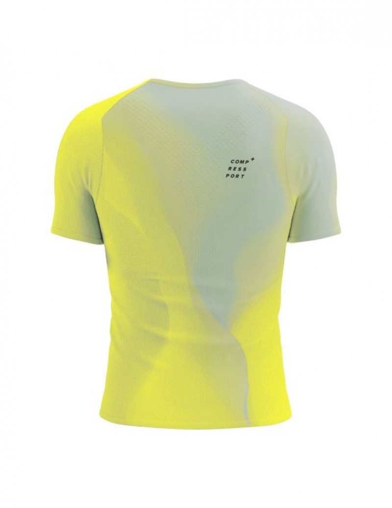 Férfi Compressport Performance SS Tshirt M Póló Sárga | RGXTZYH-34