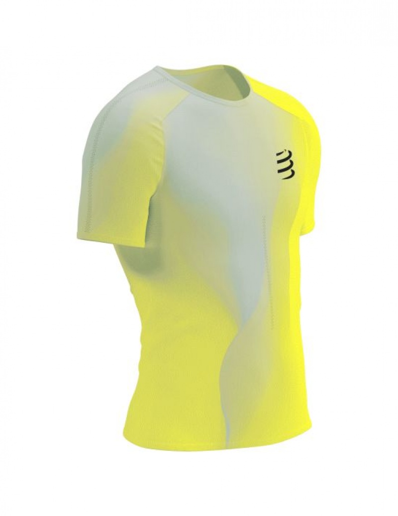 Férfi Compressport Performance SS Tshirt M Póló Sárga | RGXTZYH-34