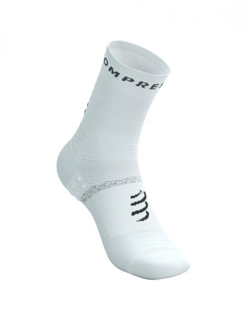 Férfi Compressport Pro Marathon Socks V2.0 Futózokni Fehér Fekete | CKYPFNH-13