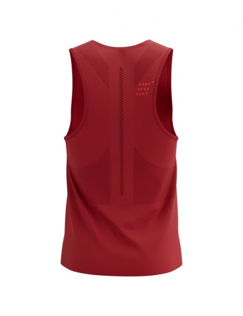 Férfi Compressport Pro Versenyautó Singlet M Póló Piros | DKYTPVF-53