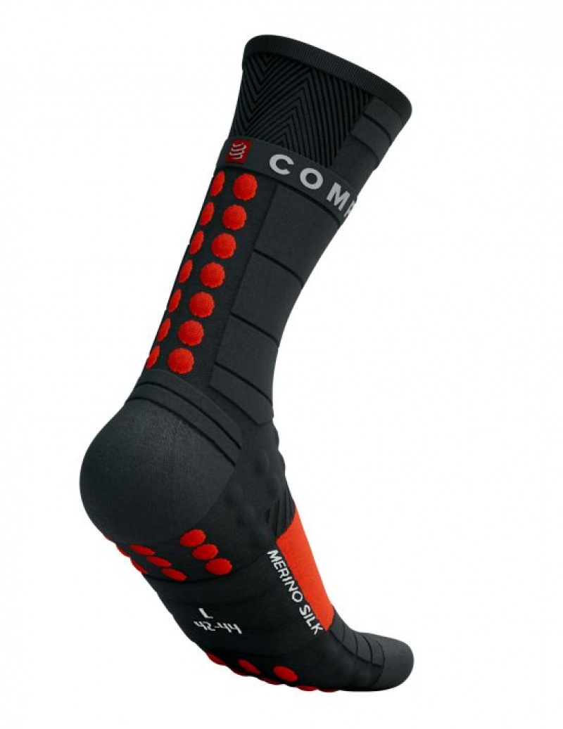 Férfi Compressport Pro Versenyautó Socks Téli Run Futózokni Fekete Piros | NCWYOUZ-93