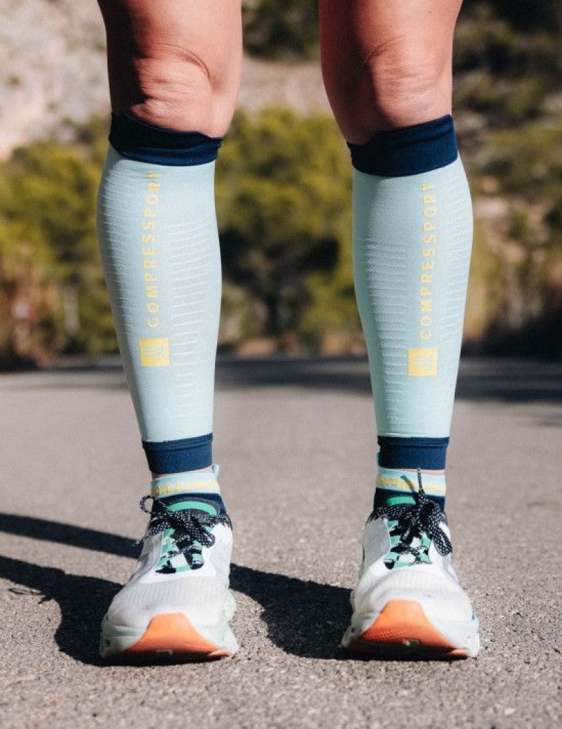 Férfi Compressport Pro Versenyautó Socks v4.0 Ultralight Run Low Futózokni Kék | MRVENJT-93