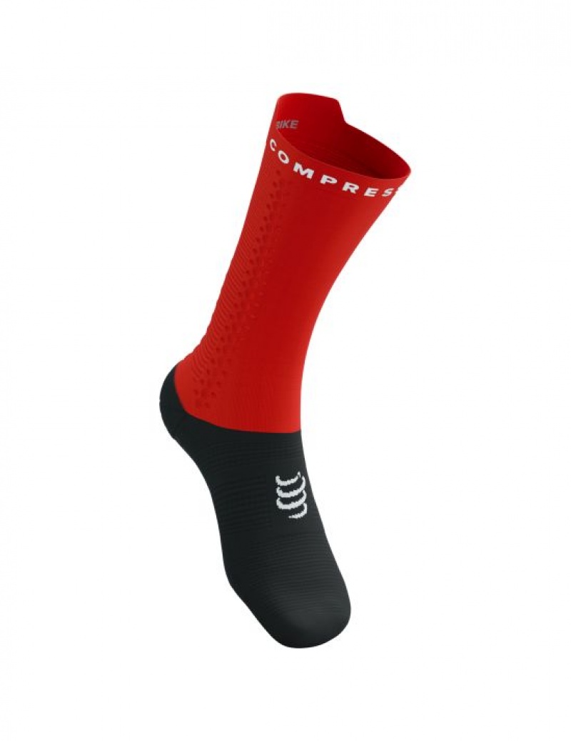 Férfi Compressport Pro Versenyautó Socks v4.0 Bike Cycling Socks Piros Fekete | MQVHWCJ-79