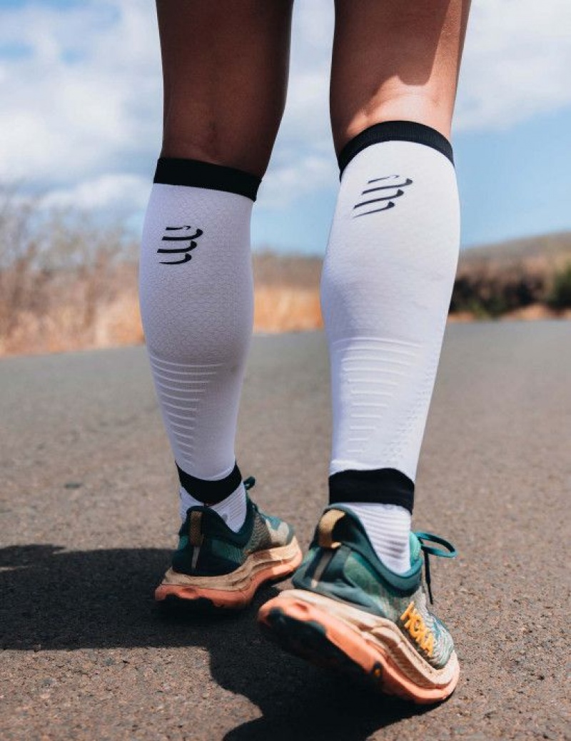 Férfi Compressport R2 3.0 Compression Sleeves Fehér | IJSVBQO-54