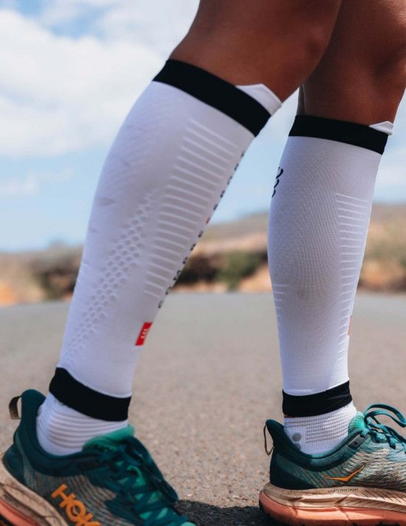 Férfi Compressport R2 3.0 Compression Sleeves Fehér | IJSVBQO-54