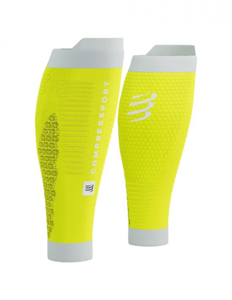 Férfi Compressport R2 3.0 Compression Sleeves Sárga Fehér | EGOWZNS-13