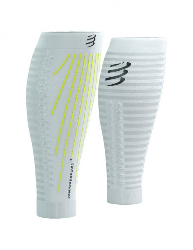 Férfi Compressport R2 AERO Compression Sleeves Fehér Sárga | ONQKBLP-76