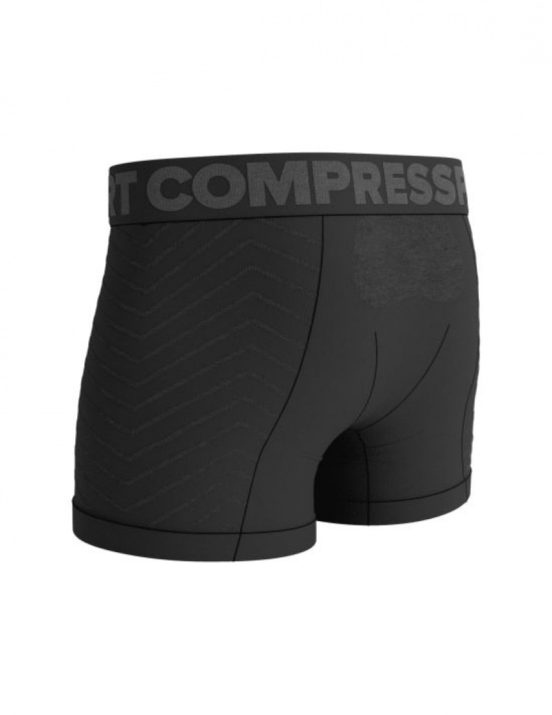 Férfi Compressport Seamless Boxer M Rövidnadrág Fekete Szürke | ONMVAGB-07