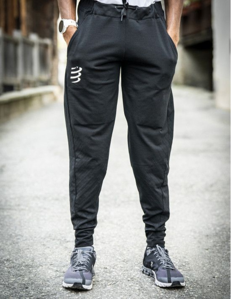 Férfi Compressport Seamless Pants Nadrág Fekete | PITOSHL-12