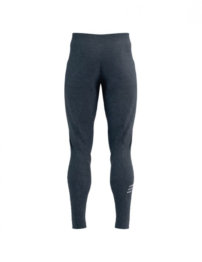 Férfi Compressport Seamless Pants Nadrág Sötétkék | BPOXSZH-87