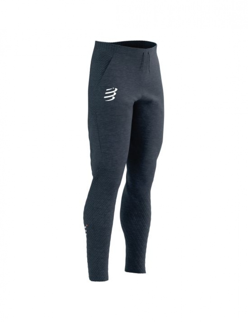 Férfi Compressport Seamless Pants Nadrág Sötétkék | BPOXSZH-87