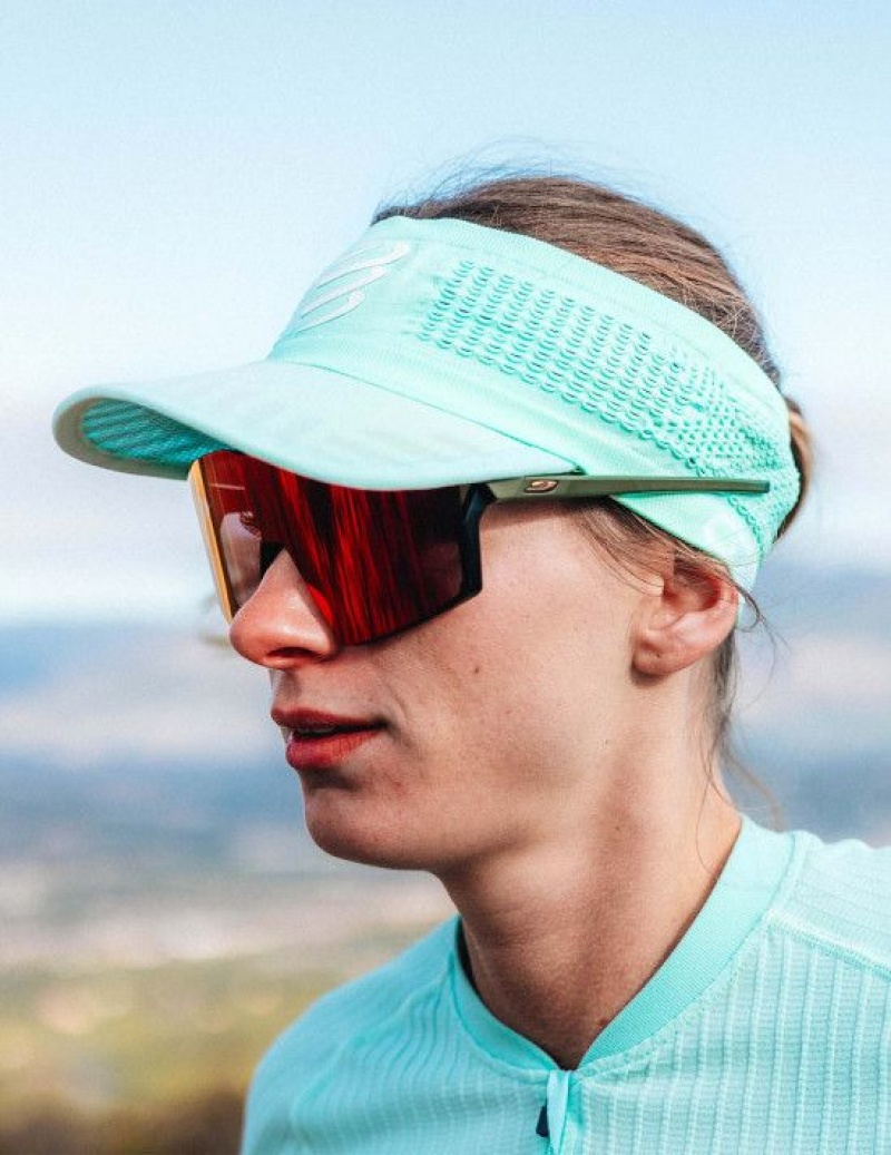 Férfi Compressport Spiderweb Headband On/Off Visors Kék | VTXMCHK-61