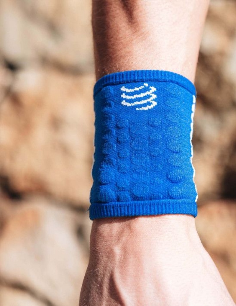 Férfi Compressport Sweatbands 3D.Dots Wrist Sweatbands Kék Fehér | VDCJIMX-90