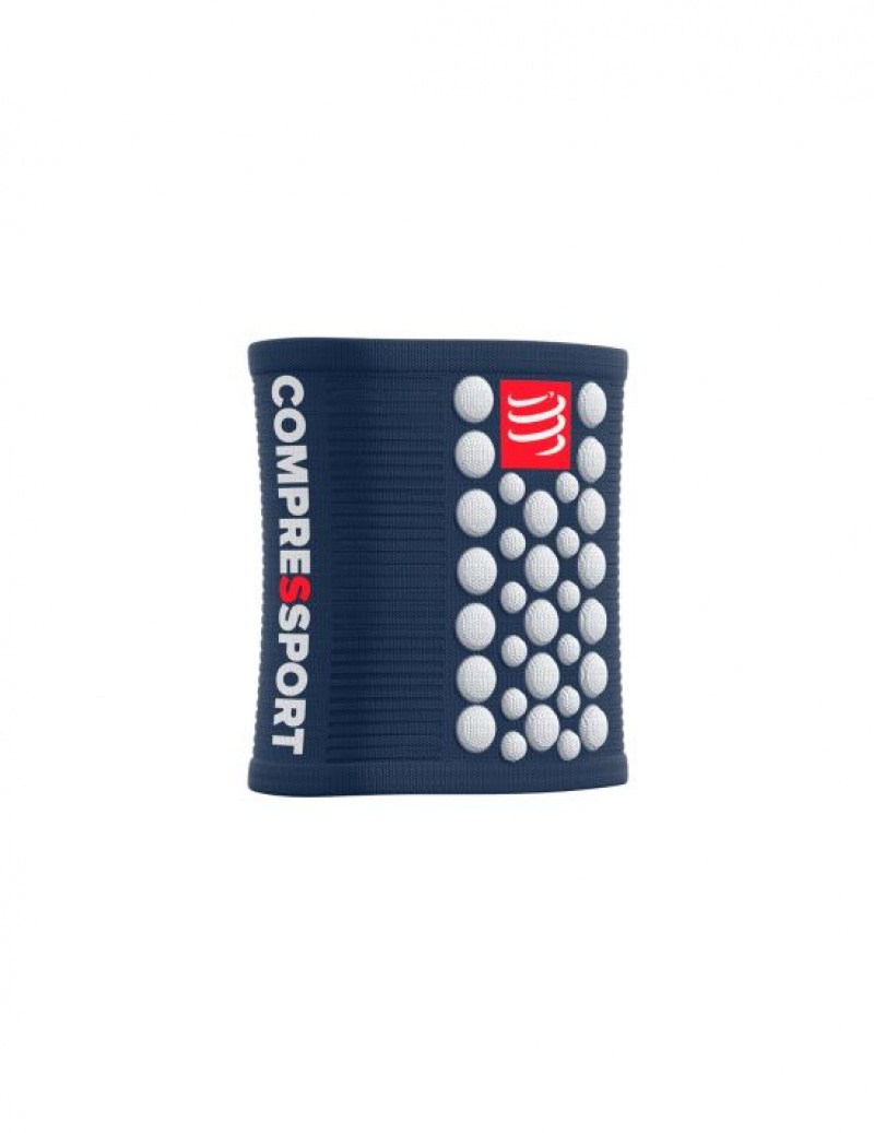 Férfi Compressport Sweatbands 3D.Dots Wrist Sweatbands Kék Fehér | YTLHPWD-89