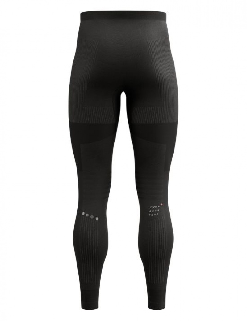 Férfi Compressport Téli Futó Legging M Leggings Fekete | TQYOEHX-50