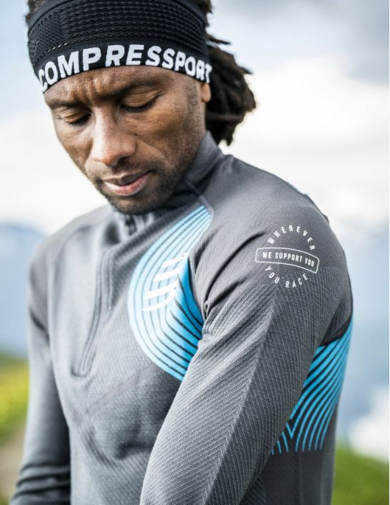 Férfi Compressport Téli Trail Postural LS Top M Póló Színes | OHBLKFA-56