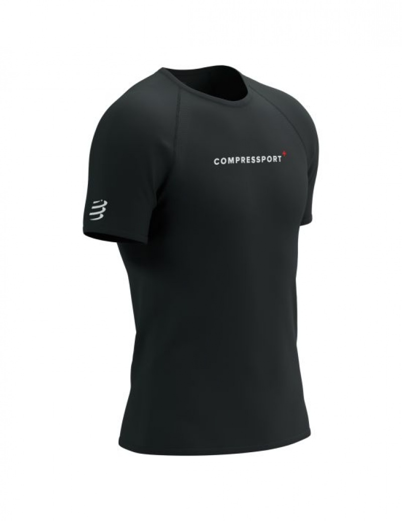 Férfi Compressport Torna SS Logo Tshirt M Póló Fekete | IRMGQST-32