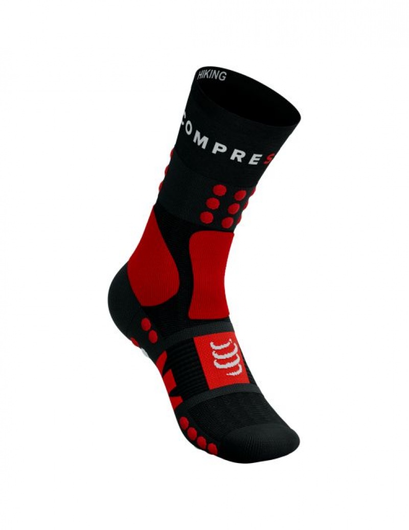 Férfi Compressport Túrázáshoz Socks Hiking Socks Fekete Piros Fehér | SPCGYAF-20