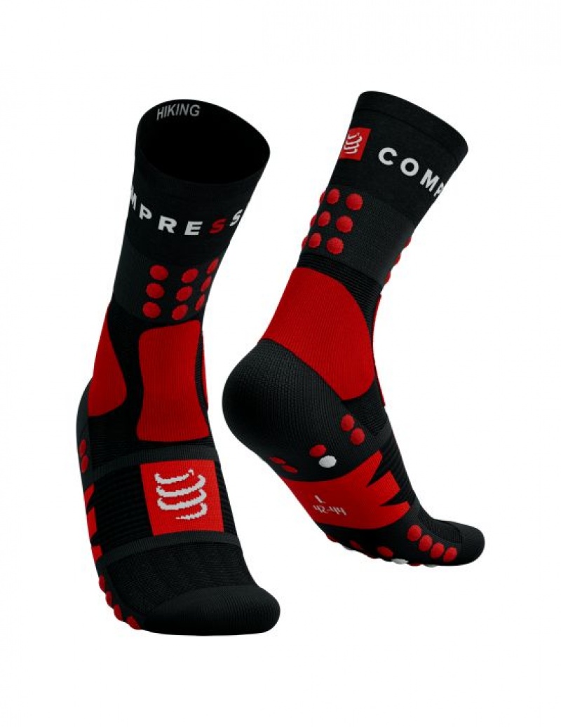 Férfi Compressport Túrázáshoz Socks Hiking Socks Fekete Piros Fehér | SPCGYAF-20