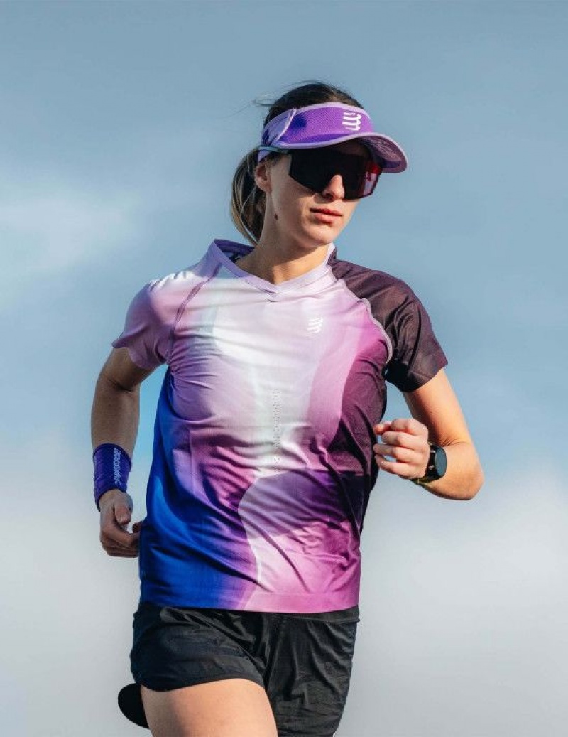 Férfi Compressport Visor Ultralight Sapkák Lila Fehér | MGAUITY-10